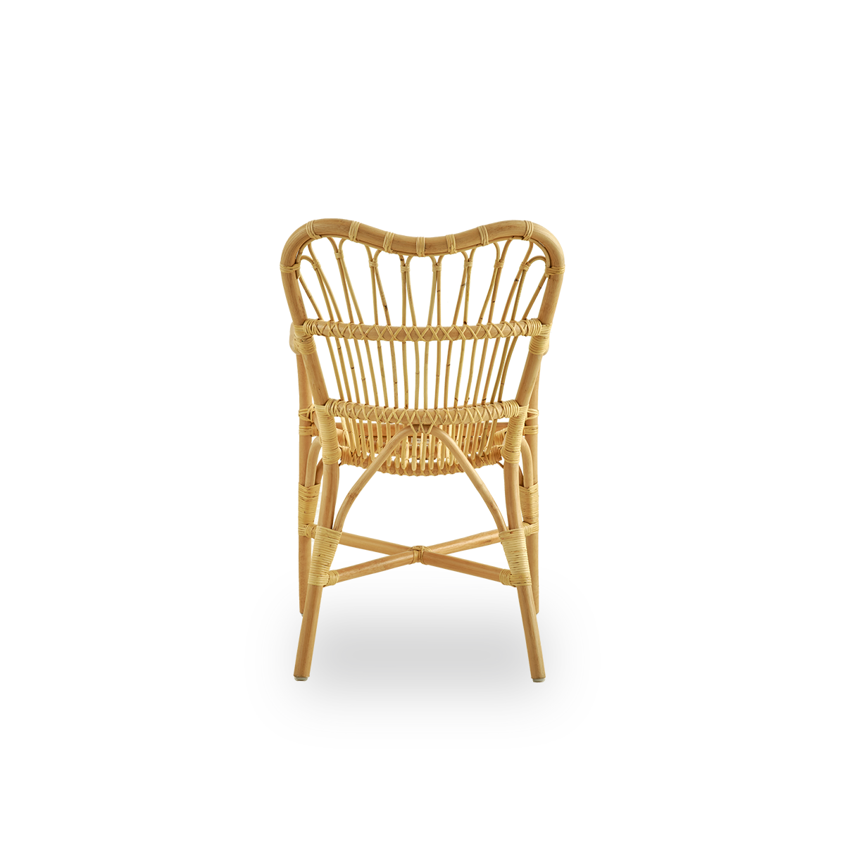 This is a close-up image of Margret Dining Chair in natural rattan.