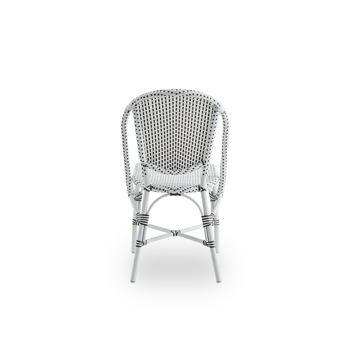 This is a close-up image of Sofie in white aluminium frame white w cappuccino dot artfibre.