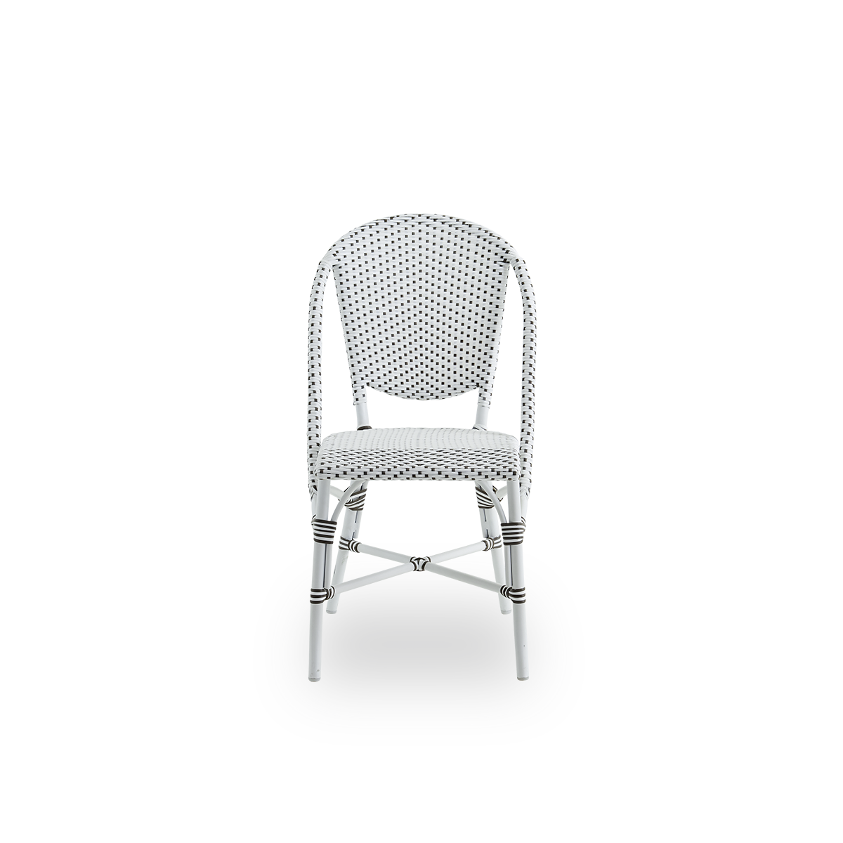 This is a close-up image of Sofie in white aluminium frame white w cappuccino dot artfibre.