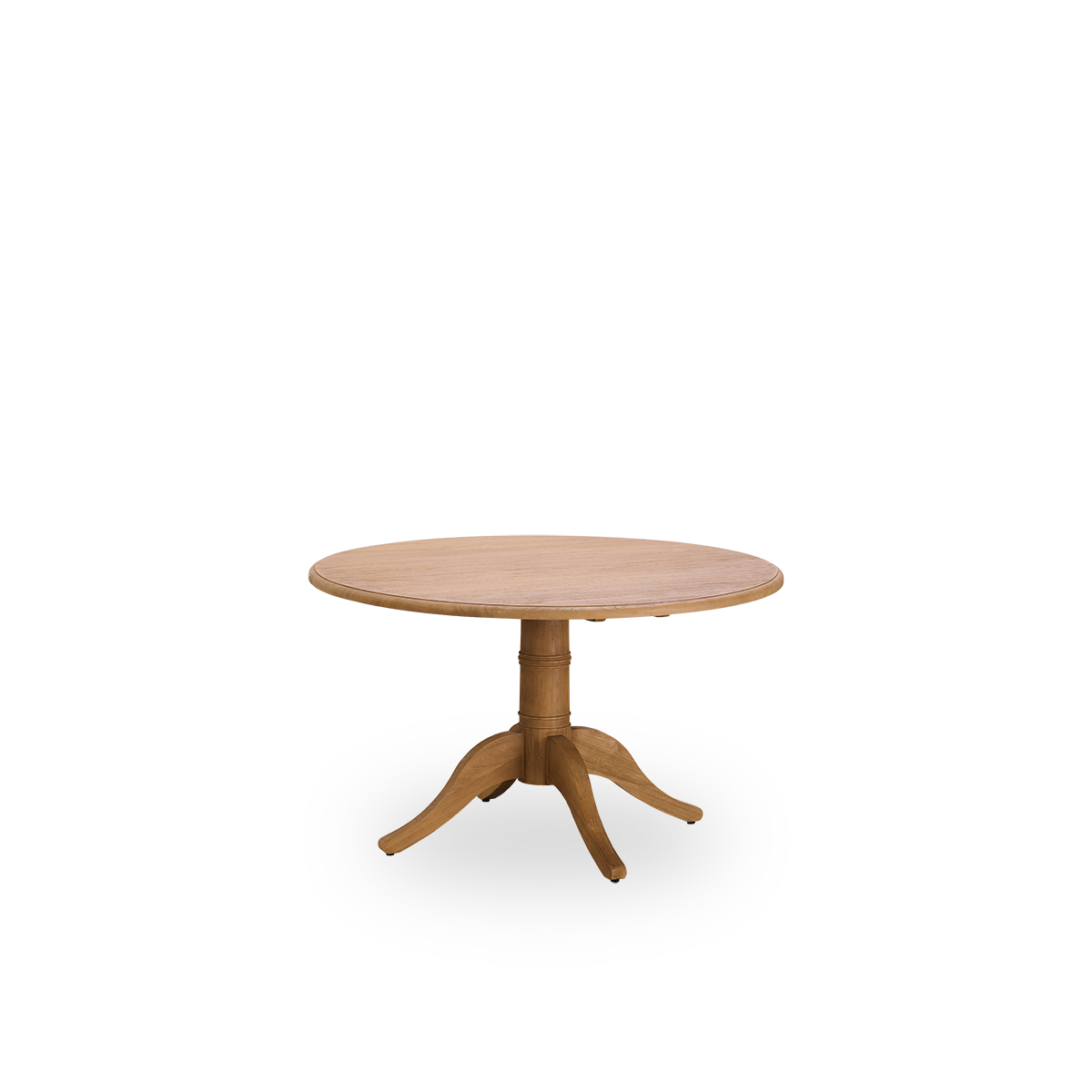 This is a close-up image of Michel Teak Dining Table Ø120 cm in teak indoor.