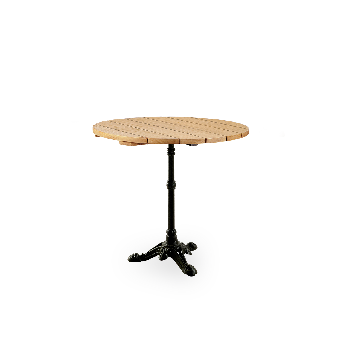 This is an image of Lyon Café Table base with teak top.