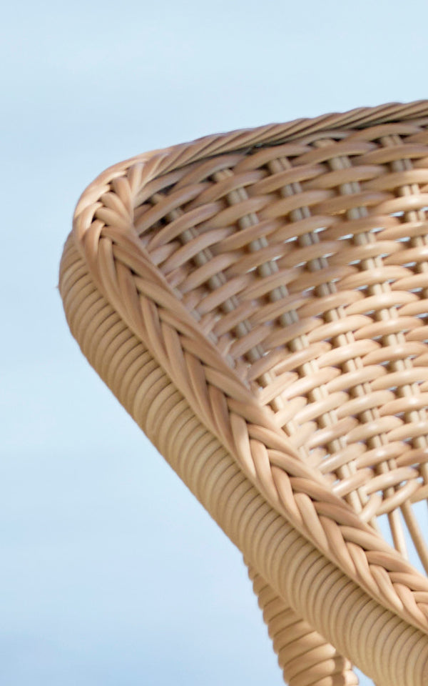 This is a close-up image of Charlot 2 Seater Sofa in natural ArtFibre Aluminium.