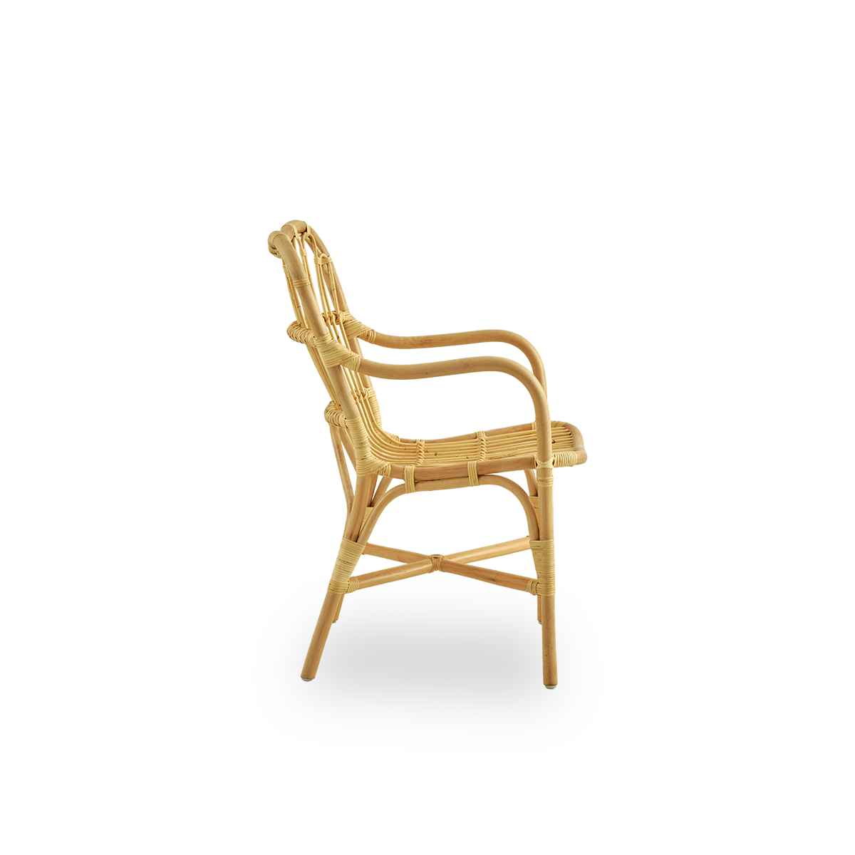 This is a close-up image of Margret Dining Chair in natural rattan.