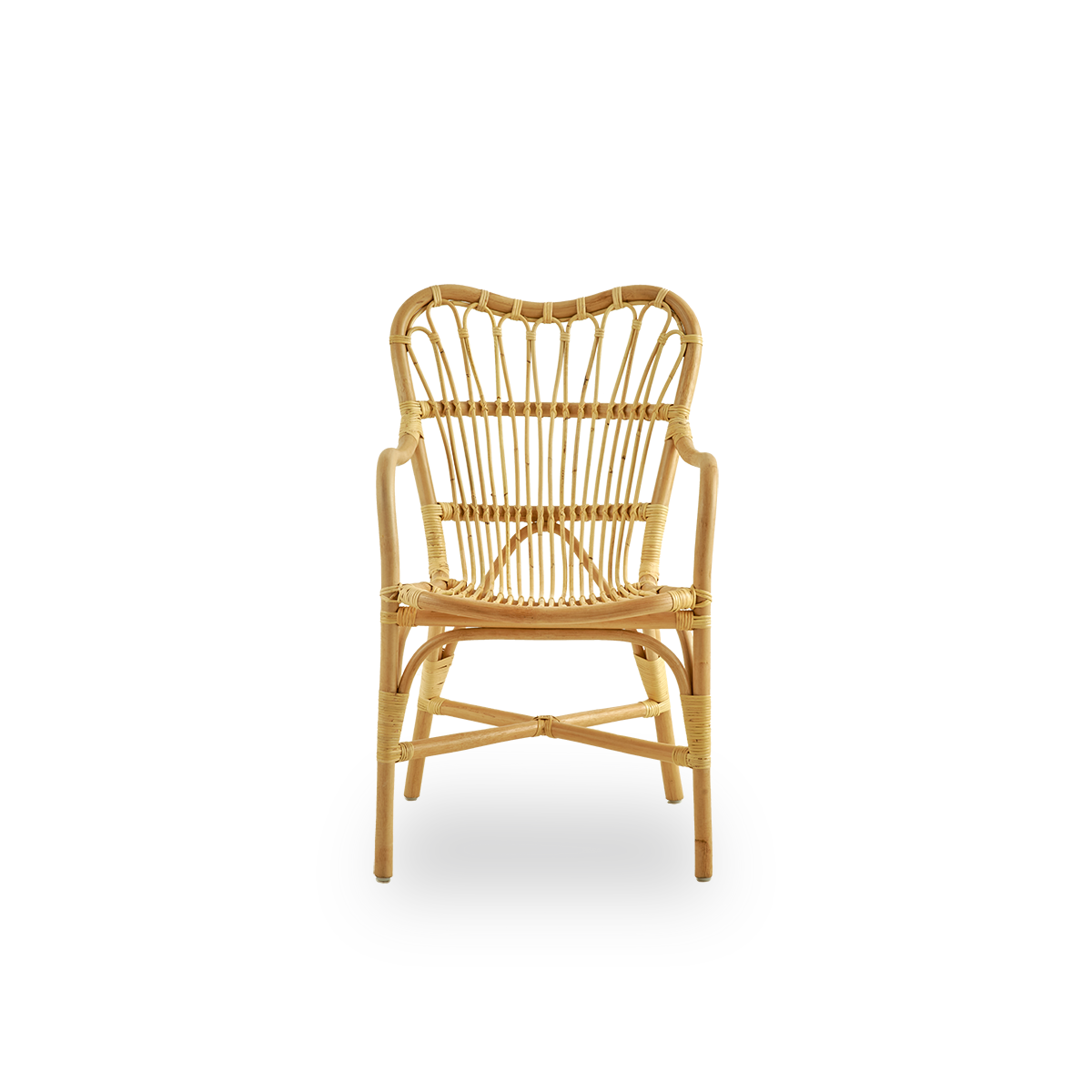 This is a close-up image of Margret Dining Chair in natural rattan.