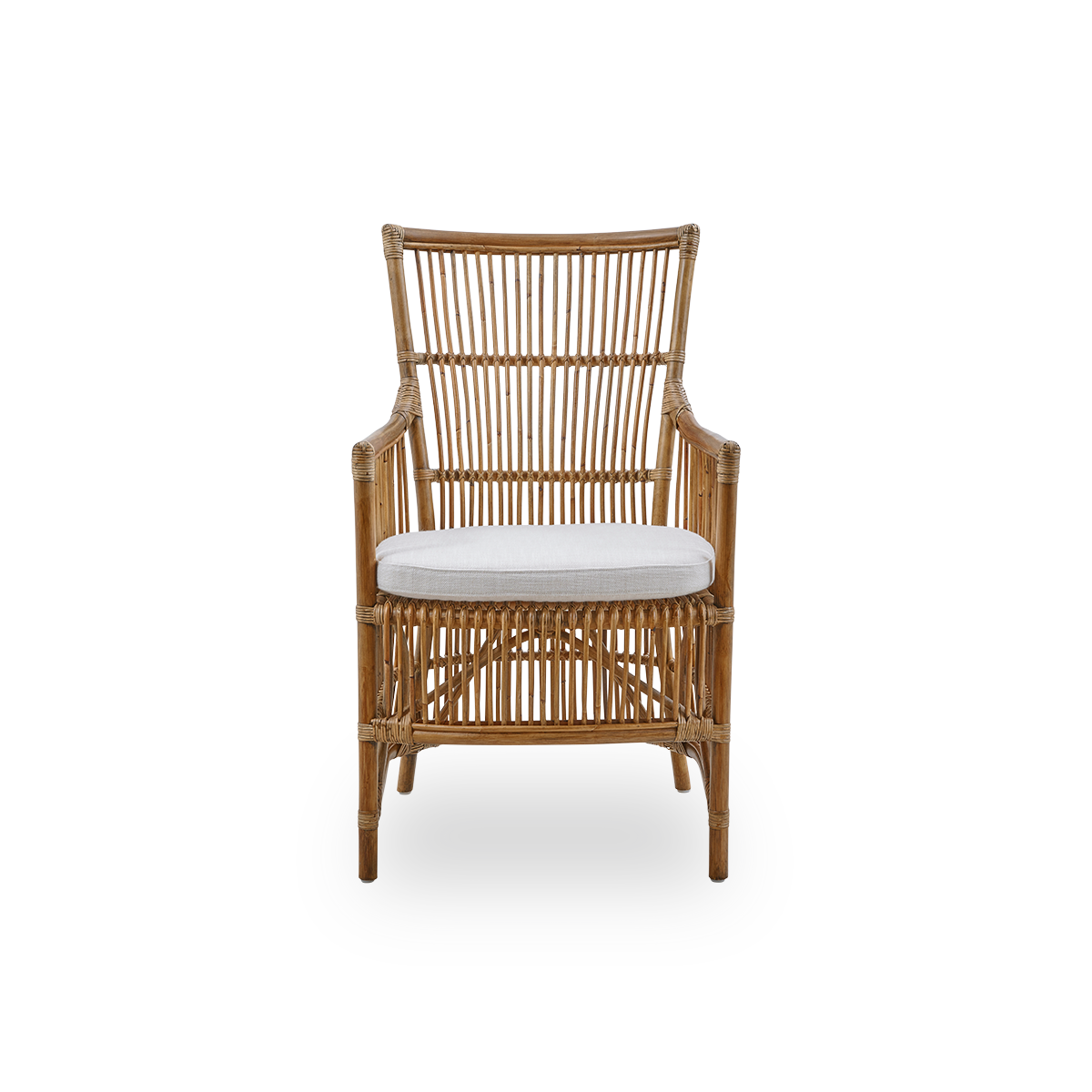 This is a close-up image of Davinci Dining Chair in antique rattan.