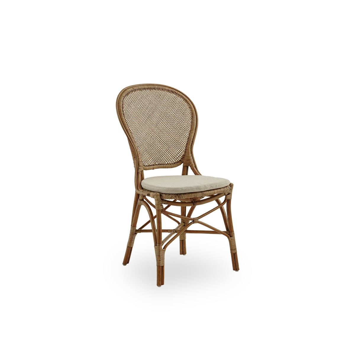 This is a close-up image of Rossini Dining Chair in antique rattan.