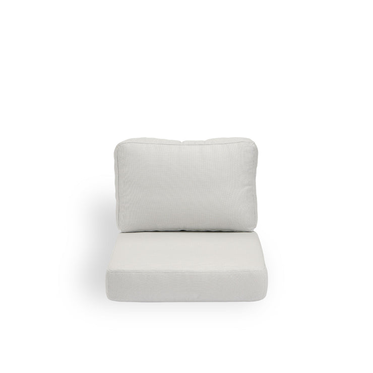 Image of Seat- and back cushion | Carrie Exterior Lounge Chair presented with white fabric