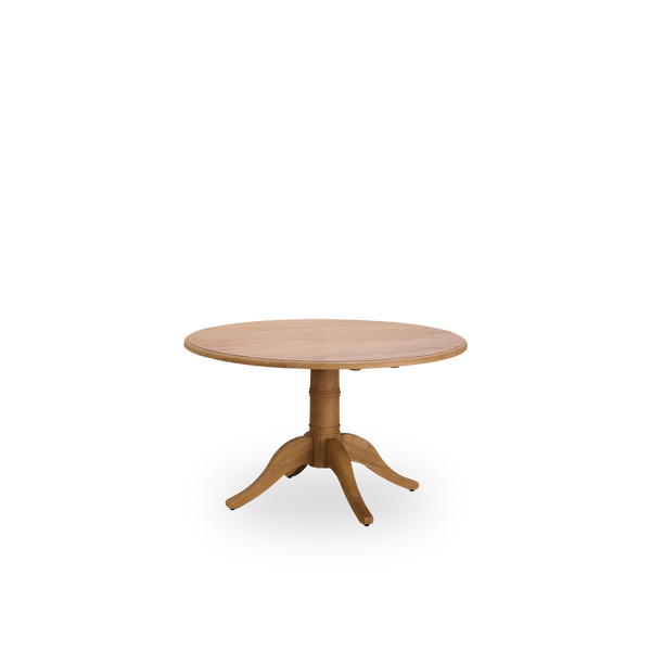 This is a close-up image of Michel Teak Dining Table Ø120 cm in teak indoor.
