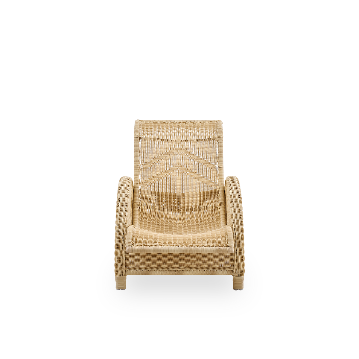 Front view of the Paris outdoor lounge chair, iconic design by Arne Jacobsen.
Aluminium frame fully woven with ArtFibre.