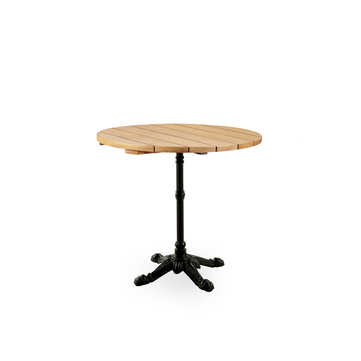 This is an image of Lyon Café Table base with teak top.