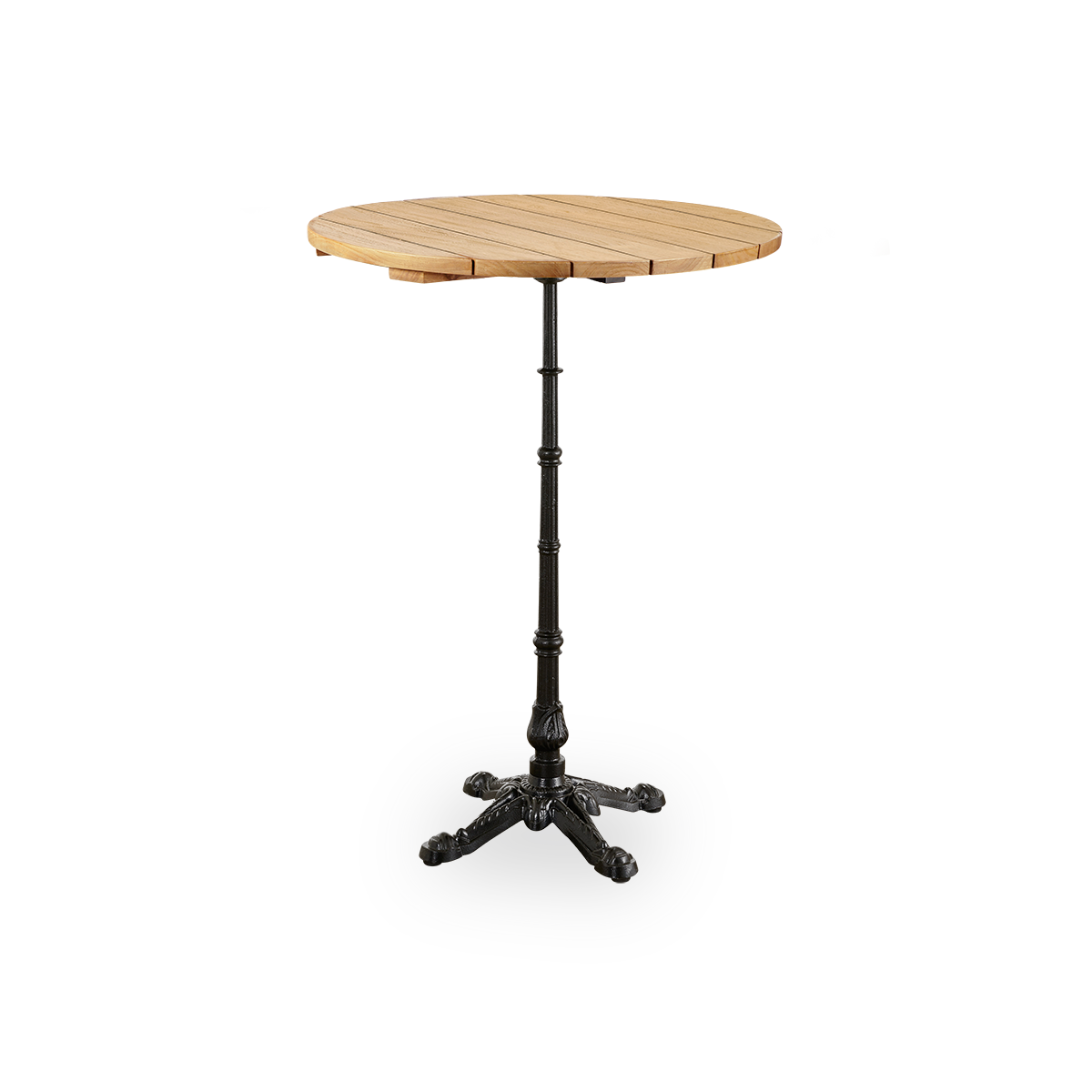 This is an image of Lyon Café Table base with teak top.