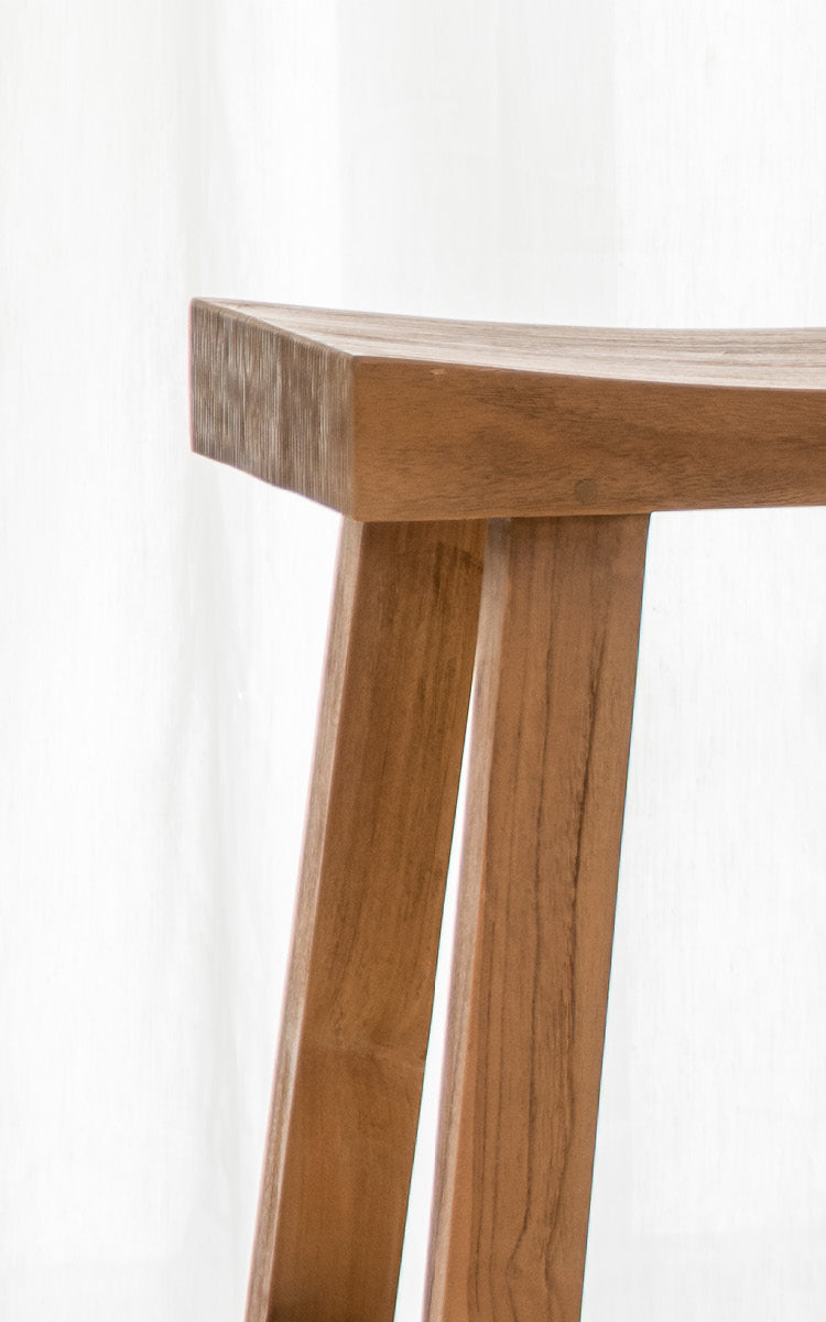 Counter stool in rustic teak | Charles Teak Counter Stool