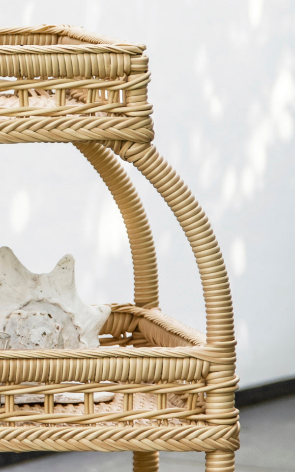 This is a close-up image of James in natural artfibre aluminium.