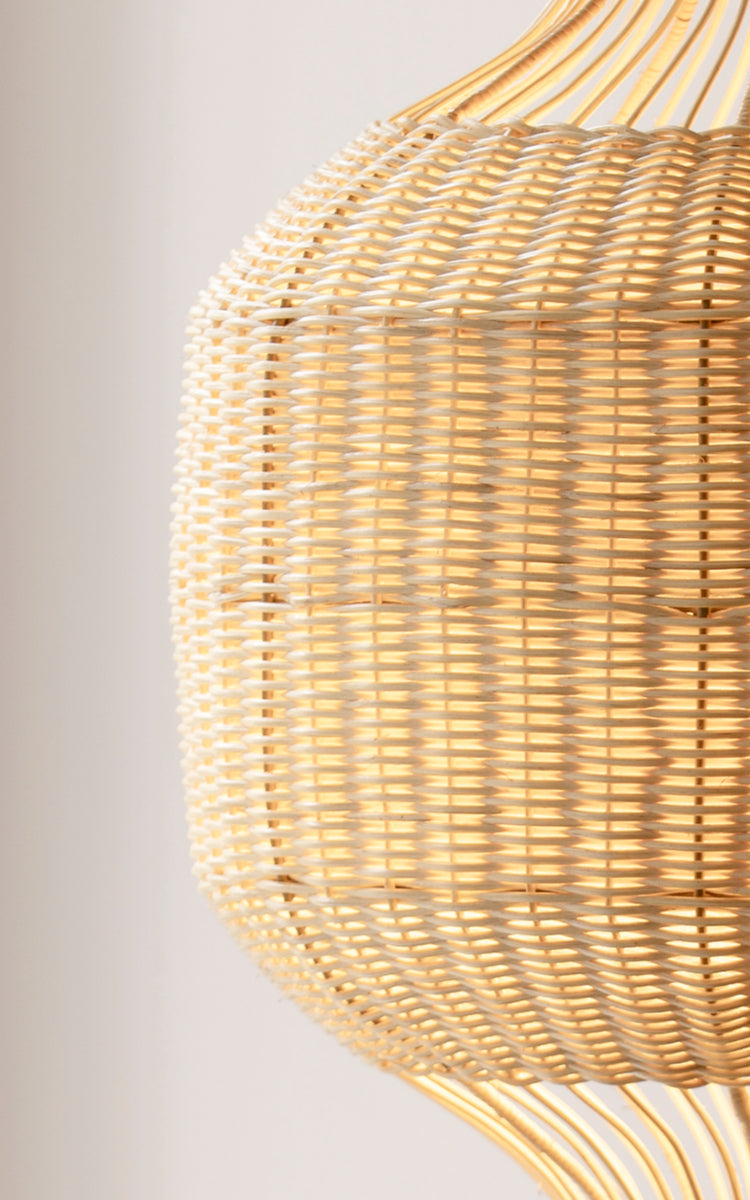 Rattan & wicker lamp shade | Hikari Lampshade by Jin Kuramoto