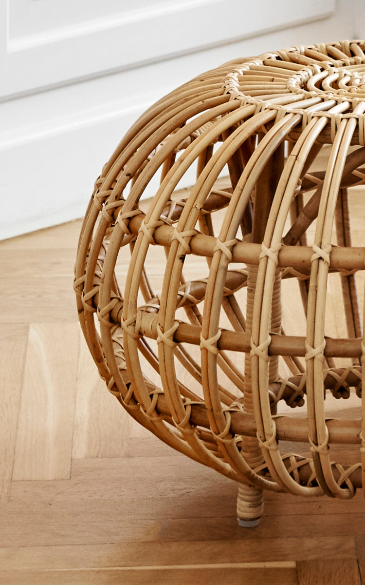 Ottoman in rattan and wicker | Franco Albini | Ottoman Small