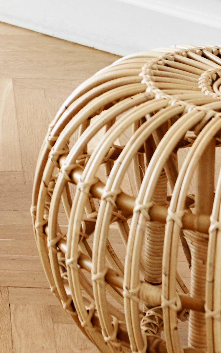 Ottoman in rattan and wicker | Franco Albini | Ottoman Large