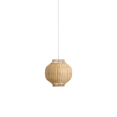 Tomos rattan lampshade by Jin Kuramoto. Japan-inspired lampshade handcrafted in rattan with an inner steel frame giving it a good weight and stability.