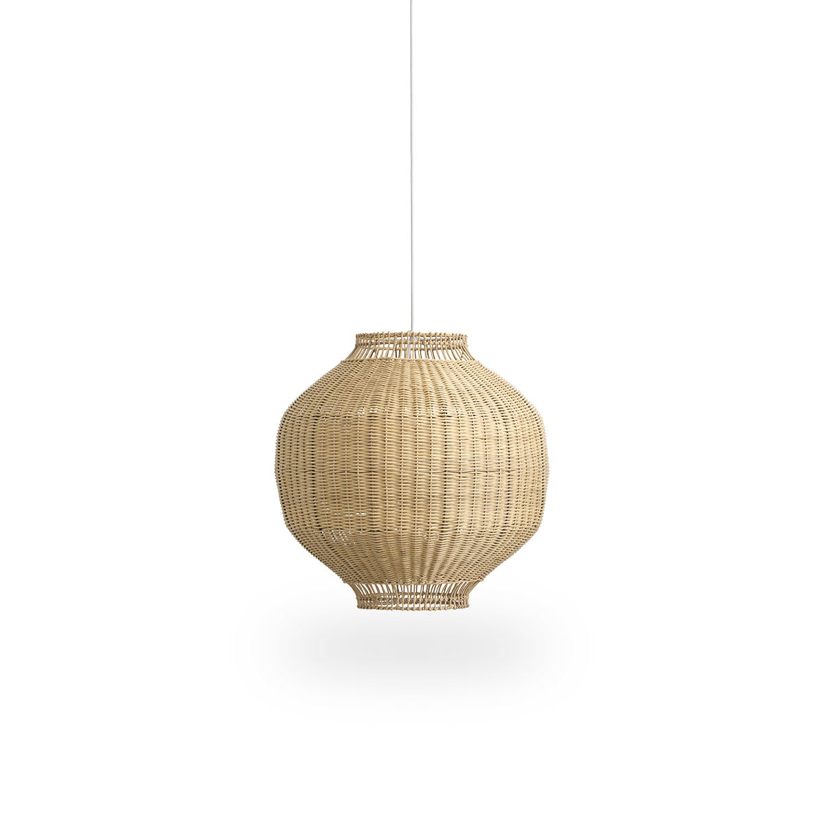 Tomori rattan lampshade by Jin Kuramoto. Japan-inspired lampshade handcrafted in rattan with an inner steel frame giving it a good weight and stability.