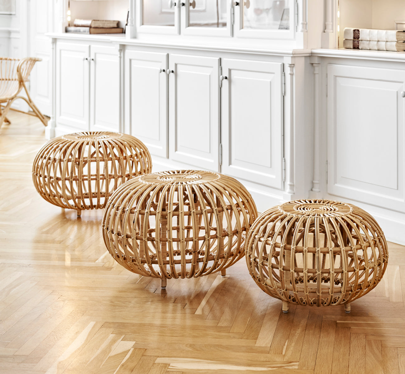 Ottoman in rattan and wicker | Franco Albini | Ottoman Small