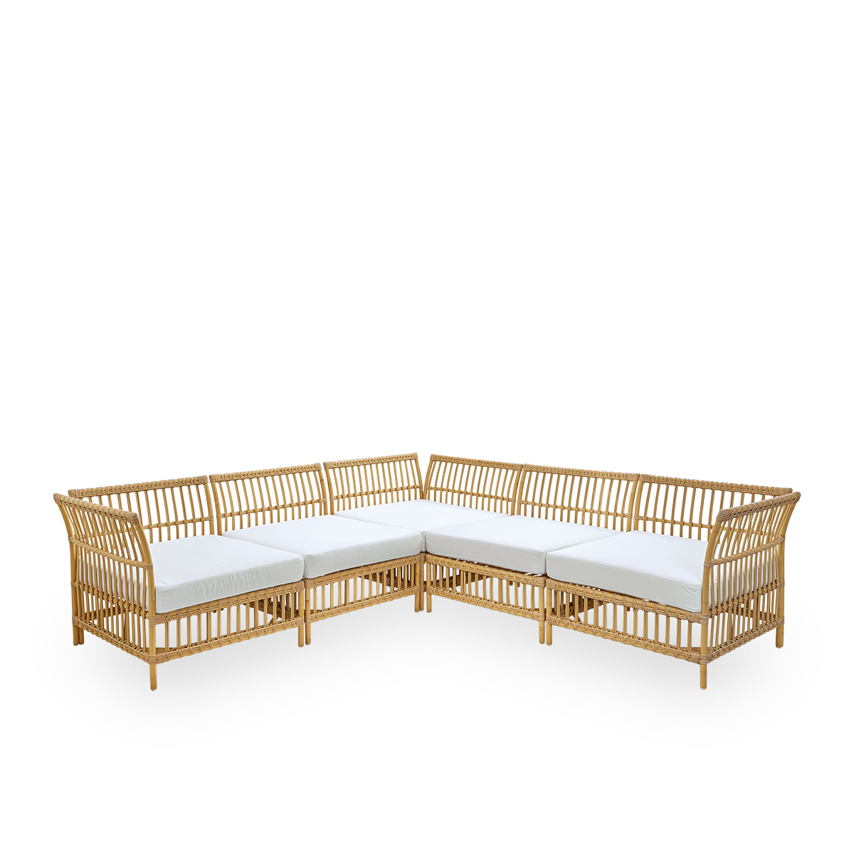 This is a close-up image of Maggie Sofa Corner Module in natural aluminium artfibre.
