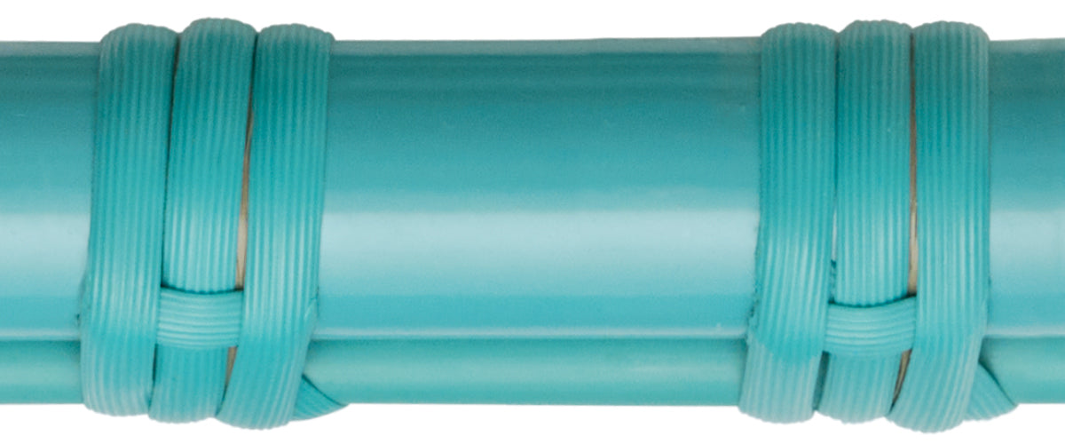 Turquoise aluminum frame with matching ArtFibre weave — custom color for Sika-Design Exterior furniture